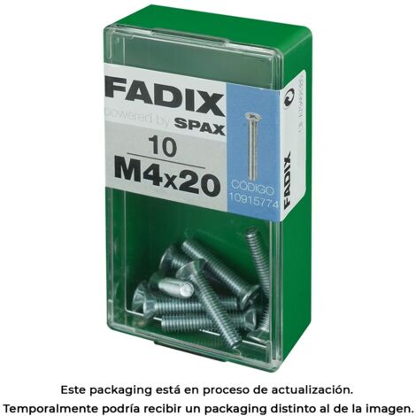 Schachtel mit 10 Einheiten metrischer Schraube mit Flachkopf M 4x20mm Fadix