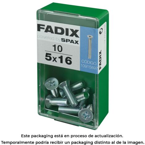 Schachtel mit 10 Einheiten metrischer Schraube mit Flachkopf M 5x16mm Fadix