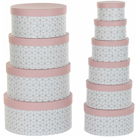 SCHACHTEL MIT 10 KARTONS 37,5X37,5X18 RUND ROSA KARTON Material Farbe ROSA GOLD Familie BESTELLdetails