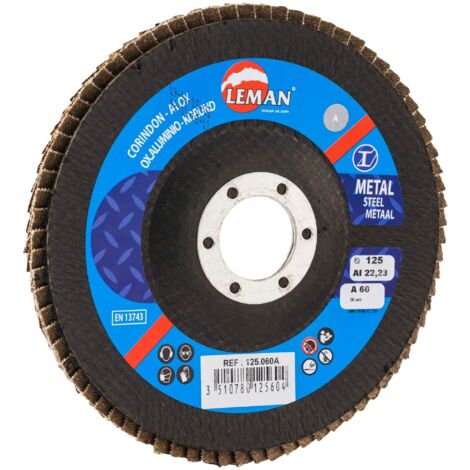 Schachtel mit 10 Korund-Schleifscheiben für Metall Classic ø 125 Körnung 60 Bohrung 22,23 mm Bogenform