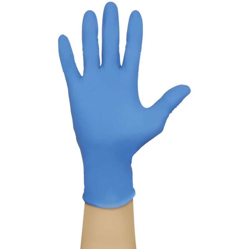 Image of Schachtel mit 100 blauen Einweghandschuhen aus Nitril - Größe M