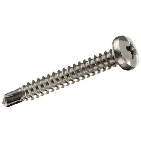 Schachtel mit 15 Einheiten selbstbohrender Rundkopf-Blechschrauben 4,2 x 19 mm Fadix