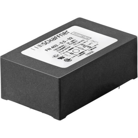 Schaffner FN 402-0.5-02 FN 402-0.5-02 Filtro antidisturbo 250 V/AC 0.5 A 40 mH (L x L x A) 45 x 28 x 16.5 mm 1 pz.