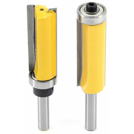 Schaft-Bündigfräser, extra lange Fräser, Kopierfräser mit Oberlager + Kopierfräser mit Unterlager 8 mm Lefou