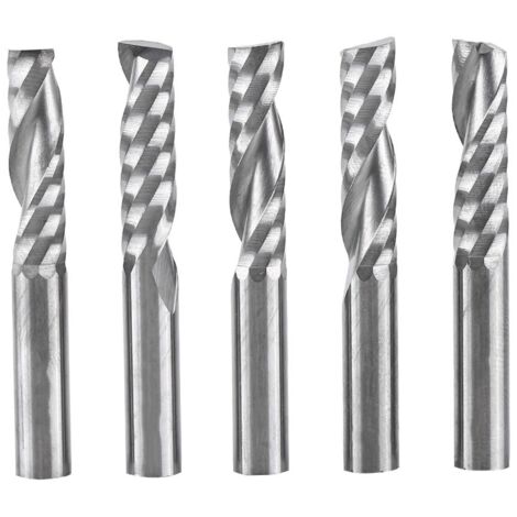 Schaftfräser, 5 Stück, 6 mm Schaft, Einzelnut-Schaftfräser, Bohrer, Werkzeug, Wolframkarbid, CNC-Fräser, Fräser für Holz, Aluminium, Stahl, PCB, Leiterplatten, PVC-Faser