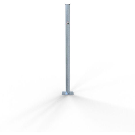 Schake Absperrpfosten aus Stahlrohr verzinkt Ø42x2,5mm mit Kunststoffkappe 900mm Überflur für Dübelbefestigung ohne Ösen