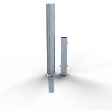 Schake Absperrpfosten herausnehmbar aus Stahlrohr verzinkt Ø108x2,9mm mit Profilzylinder und Stahlkappe 900mm Überflur