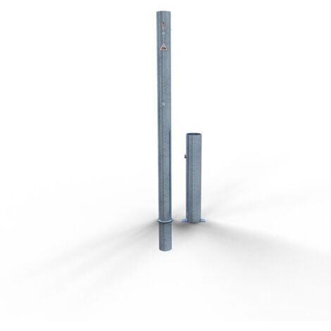 Schake Absperrpfosten herausnehmbar aus Stahlrohr verzinkt Ø60x2,5mm mit Stahlkappe und Profilzylinderschloss 900mm Überflur ohne Ösen