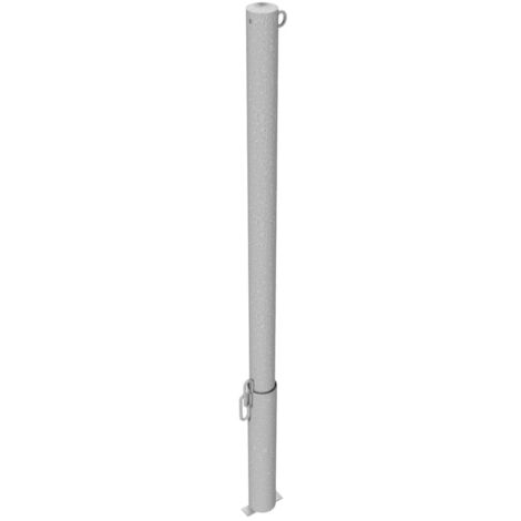 Schake Absperrpfosten herausnehmbar für Vorhängeschloss aus Stahlrohr verzinkt Ø60x2,5mm mit Stahlkappe 900mm Überflur mit 1 Öse