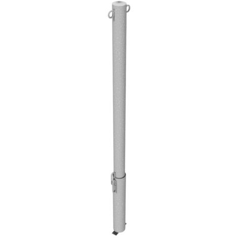 Schake Absperrpfosten herausnehmbar für Vorhängeschloss aus Stahlrohr verzinkt Ø60x2,5mm mit Stahlkappe 900mm Überflur mit 2 Ösen