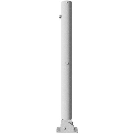 Schake Absperrpfosten umlegbar aus Stahlrohr verzinkt Ø76x2,5mm mit Dübelbefestigung, Profilzylinderschloss und Stahlkappe 900mm Überflur
