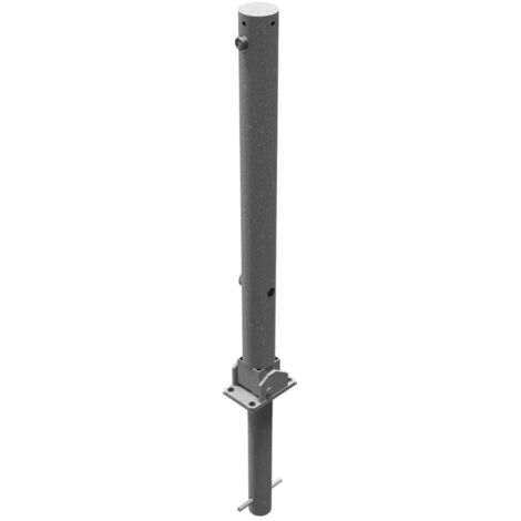Schake Absperrpfosten umlegbar zum Einbetonieren aus Stahlrohr verzinkt Ø76x2,5mm mit Dreikantverschluss und Stahlkappe 900mm Überflur