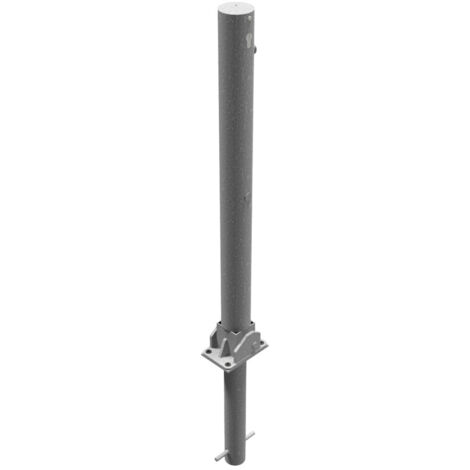 Schake Absperrpfosten umlegbar zum Einbetonieren aus Stahlrohr verzinkt Ø76x2,5mm mit Profilzylinderschloss und Stahlkappe 900mm Überflur