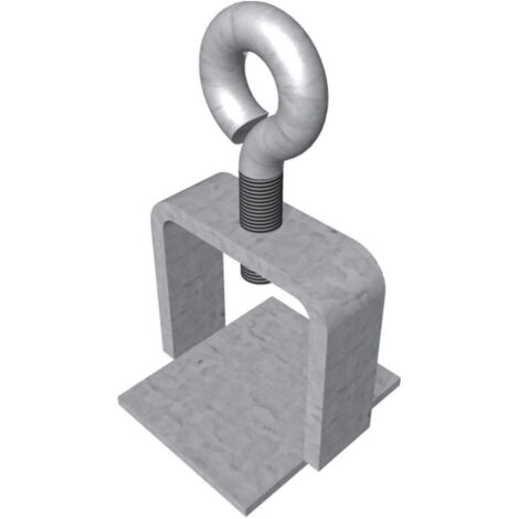 Schake Schilderklemme, verzinkt, ohne Ösen / Haken, für 40 x 40 mm / Ø 42 mm Schaftrohr