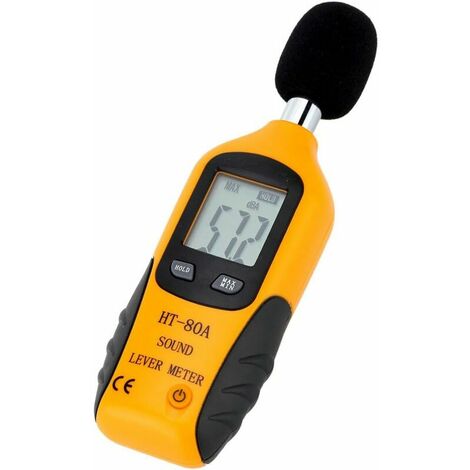 Schallpegelmesser 30-130 dBA, professionelles Dezibelmessgerät mit hintergrundbeleuchtetem Display (9-V-Batterie im Lieferumfang enthalten)