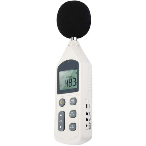Schallpegelmesser, Mini-Digital-Schallpegel-Dezibelmesser-Tester GM1356 30-130DBA LCD A/C Schneller/langsamer DB-Bildschirm USB
