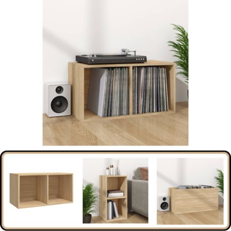 Schallplatten-Aufbewahrungsbox Sonoma Eiche 71x34x36 cm - Schallplattenregal - Vinyl-Regal - Plattenspielerzubehör - Musikarchiv - Wohnzimmer Deko