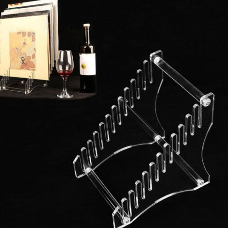 Schallplattenhalter aus Acryl mit 12 Fächern [Leicht zu montierender Organizer für Vinylsammlungen, transparent]