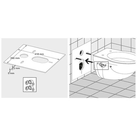 HEIMA-PRESS Schallschutzset für Wand-WC und Bidet, best. aus Schalldämmprofil 4 mm stark (geklappte Ausführung)