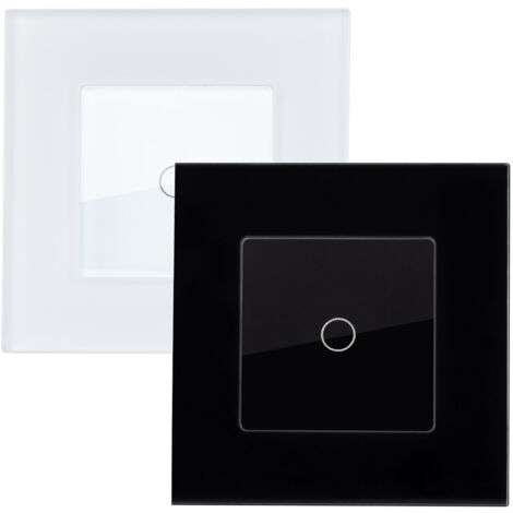 Schalter Touch Simpel mit Glasrahmen Modern Weiß