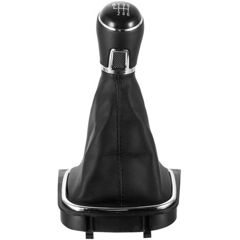 Schaltknauf, kompatibel mit Golf- und Sagitar-Modellen, 5/6-Gang-Schaltknauf aus Leder, schwarze Nähte, Lederknauf, 6-Gang-Set, einteilig.