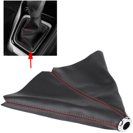 Schaltknauf-Staubschutzmanschette, Schaltmanschetten-Abdeckung, Schaltmanschette, schwarz, roter Punkt, universelles PU-Leder