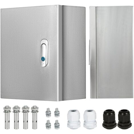 Schaltschrank/Verteilerkasten aus Edelstahl, 30 x 25 x 14 cm Anschlussdose, wetterfester, wandmontierter Außenverteilerkasten, wandmontierte Anschlussdose für den Außenbereich, rostfreies technisches 