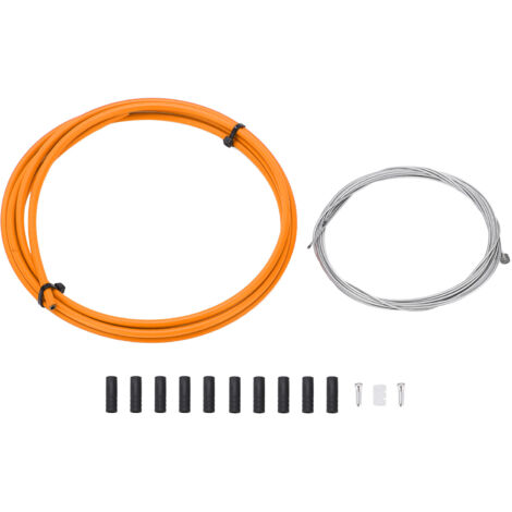 Schaltzugsatz für Rennrad und Mountainbike, orangefarbener Innenzug als Ersatzkabel
