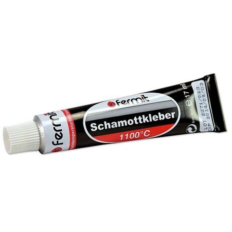 Schamott- und Dichtschnurkleber FERMIT HT 1100 - bis 1.100 °C - Farbe schwarz - Tube 17 ml
