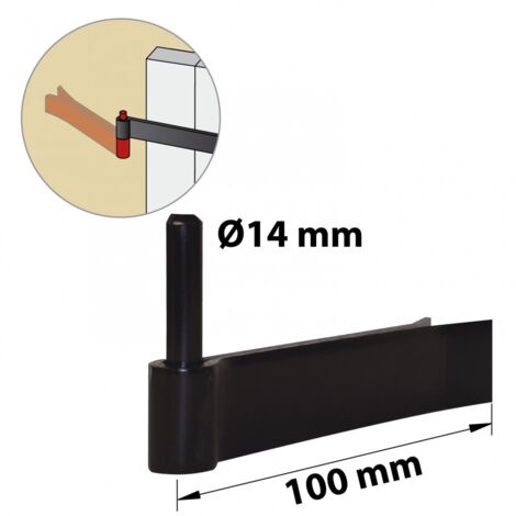 Scharnier aus vorlackiertem Stahl, H.75 x Durchm.14 mm AFBAT