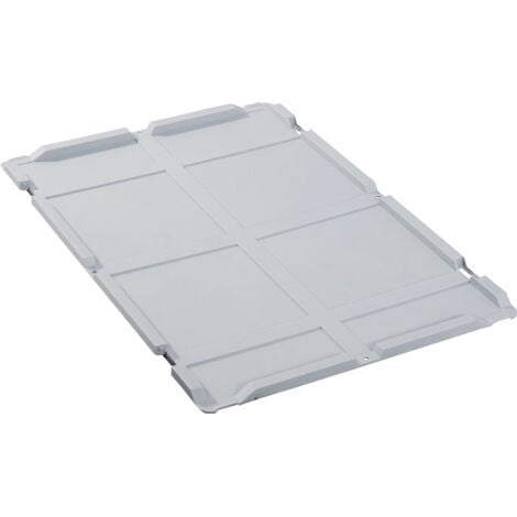 Scharnierdeckel PP L600xB400mm grau für Transportstapelkasten