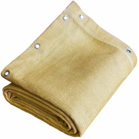 Schattennetz SandBeige 4x4 m - 5 Jahre Garantie TECPLAST - FP320MU - Wasserdurchlässiges Schattierungsnetz