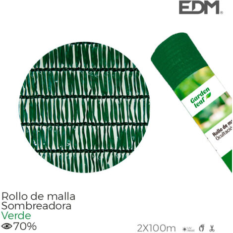 Schattierungsnetzrolle. Farbe Grün 70% 2x100m Edm