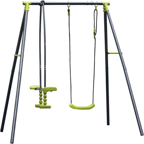 Schaukel mit Aufsitz-Babyschaukel-Set 2 Sitze - Cm 195 X 153 X H 195 Lif
