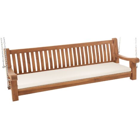 Schaukelbank wetterfest Joyce mit Sitzkissen creme 186x48x8 cm