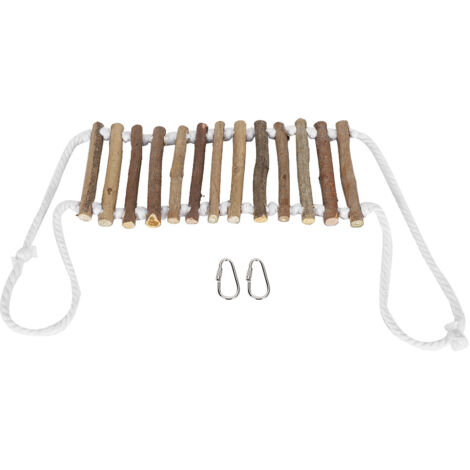 Schaukelleiter aus Holz für Papageien - Weiche Trainingsbrücke und Kauspielzeug