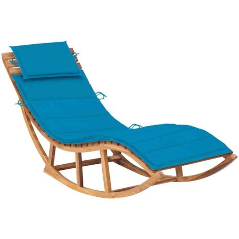 Schaukelliege mit Auflage Massivholz Teak