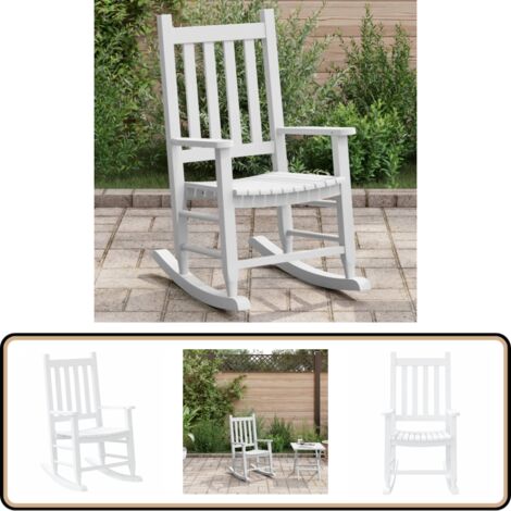 Schaukelstuhl für Kinder Weiß Massivholz Pappel - Kinderstuhl - Schaukelstuhl - Gartenstuhl - Outdoor Möbel - Spielzeug