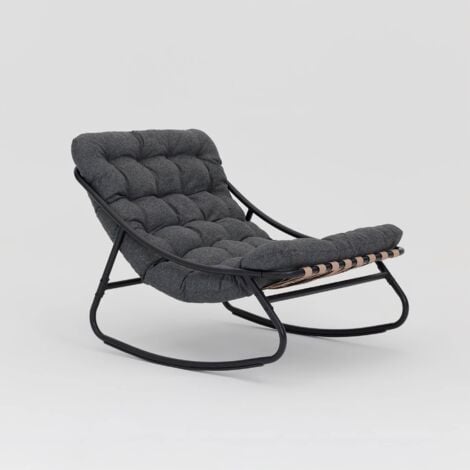 MOBILI REBECCA Schaukelstuhl Rebecca Mobili Maskat 74x78x101 Stahl Polyester Grau Modern