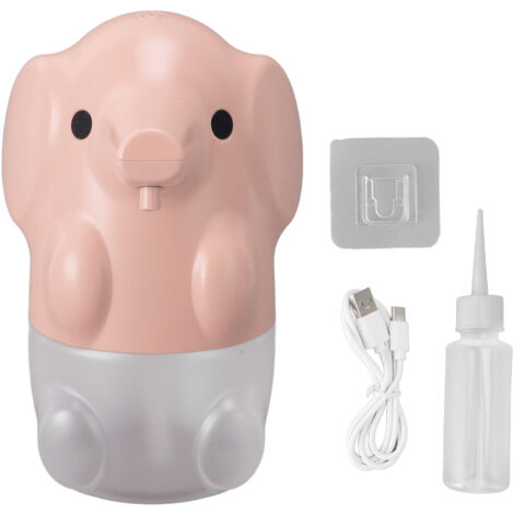 Schaumseifenspender „Pink Elephant“, USB-aufladbar und berührungslos mit Infrarotsensor, Modell 18650, ABS/PP, 250 ml Fassungsvermögen, 164 mm Höhe, für Badezimmer und Hotelzimmer