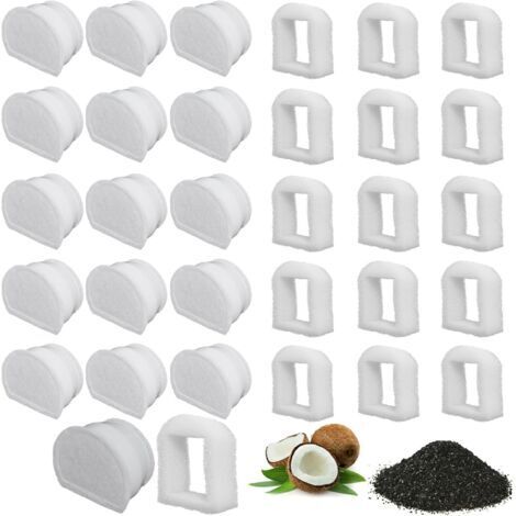 Schaumstoff-Vorfilter und Kohlefilter, kompatibel mit PetSafe Drinkwell Fountain Avalon, Sedone, 2 Gallonen und 1 Gallone für Katzen- und Hundetrinkbrunnen (32er-Pack)
