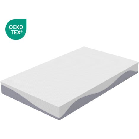Schaumstoffmatratze 90 x 200 cm – 20 cm dick – mittlerer Härtegrad – Öko-Tex-zertifiziert – beidseitig bewohnbar – H3, H4.