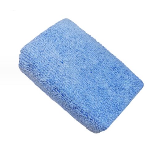 Schaumstoffschwamm aus Mikrofaser, Wachsauftrag, 4 Stück, blau, 12 x 8 x 4 cm