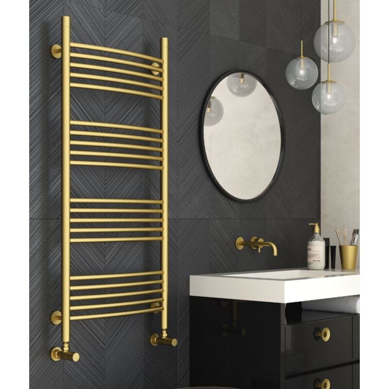 Otitec - Sèche-serviette eau chaude bohemia ARC,Couleur: Doré Brossé,Dimensions:120x50