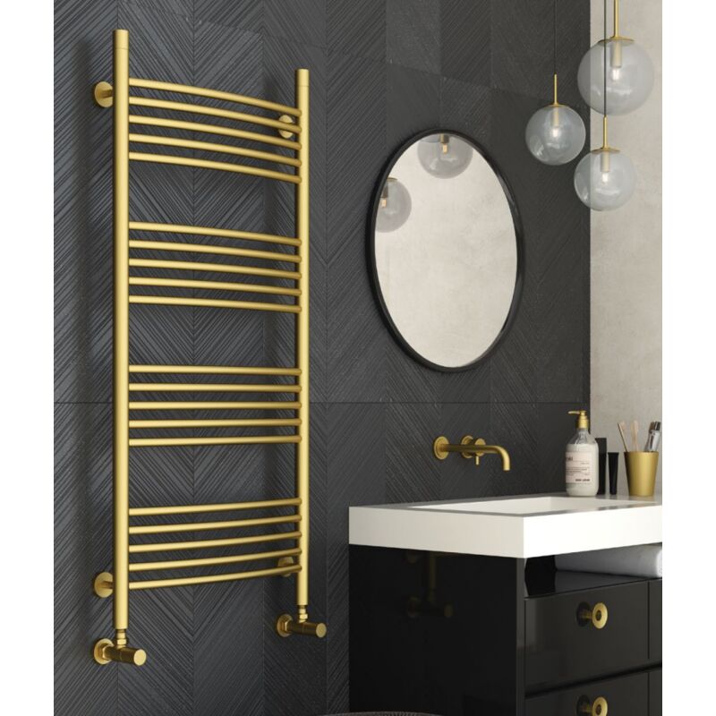 Otitec - Sèche-serviette eau chaude bohemia ARC,Couleur:Doré Brossé,Dimensions:100x50