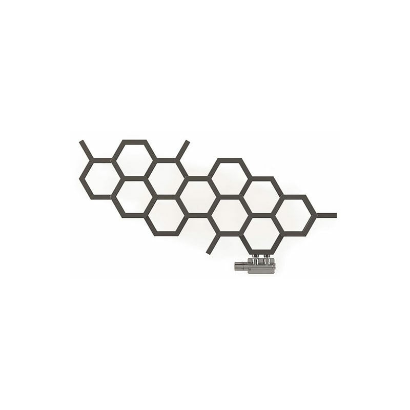 Sèche-serviette eau chaude gris de 502mm de haut 1126mm de large - Watt - HEX502/1126YPSSK