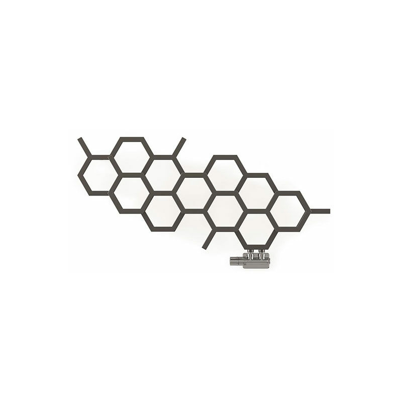 Sèche-serviette eau chaude gris de 422mm de haut 711mm de large - Watt - HEX422/711YPSSK