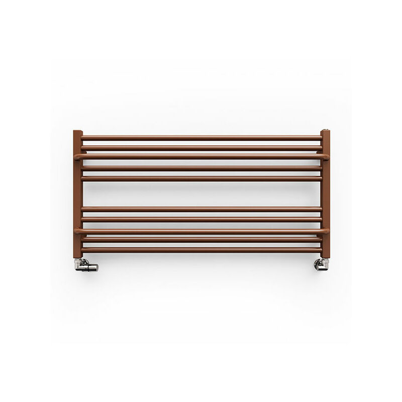 Matisère - Sèche-serviette eau chaude horizontal - couleur marron ral 8004 - HxL 500x600mm - 282 Watt - LIMA500/600SX8004