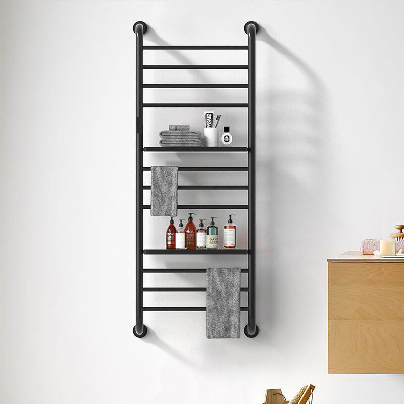 Sèche-Serviette Électrique avec 2 étagère,200W 1300 500mm Porte-Serviettes Chauffant,Chauffe-Serviettes Électrique avec Thermostat