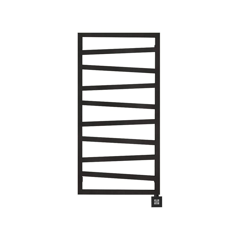 Sèche-serviette électrique noir de 600mm de haut et 500mm de large - 300 Watt - ZIG600/500E8N